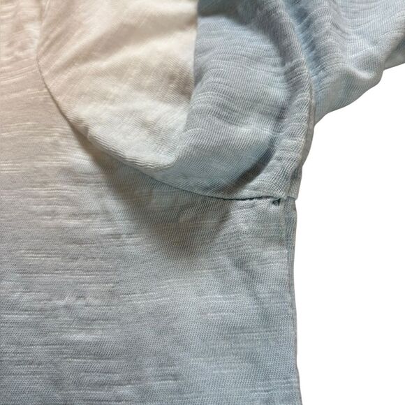 J Jill Pure Jill Ballet Sleeve Tunic Ombre Blue and White Top Women Large Petite - Picture 5 of 9